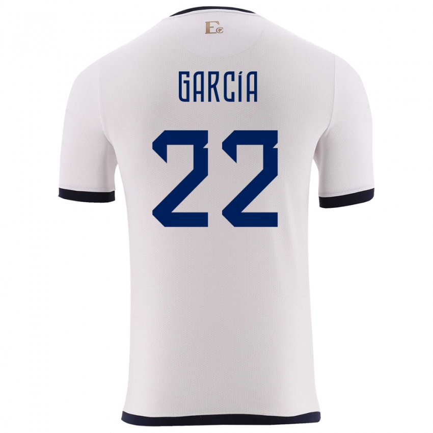 נשים אקוודור Jostin García #22 לבן הרחק ג'רזי 24-26 חולצה קצרה
