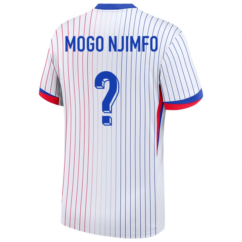 נשים צרפת Arthur Mogo Njimfo #0 לבן הרחק ג'רזי 24-26 חולצה קצרה