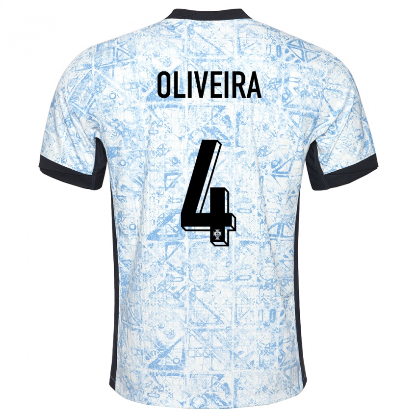נשים פורטוגל Gonçalo Oliveira #4 כחול שמנת הרחק ג'רזי 24-26 חולצה קצרה