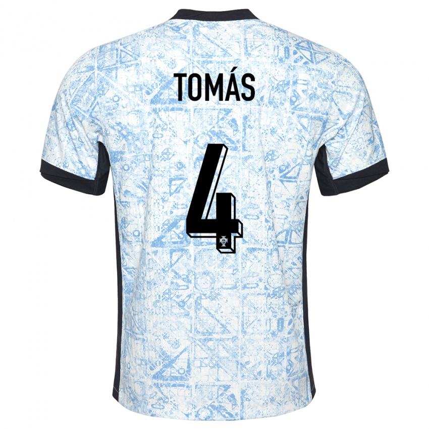 נשים פורטוגל Tomás Ferreira #4 כחול שמנת הרחק ג'רזי 24-26 חולצה קצרה