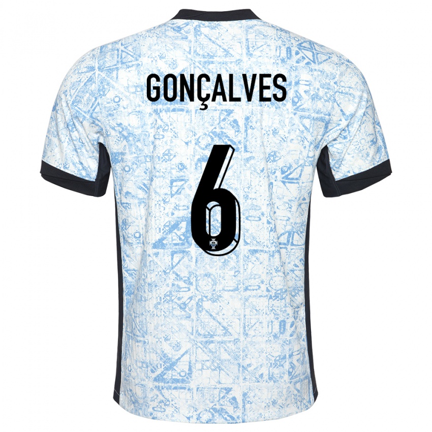 נשים פורטוגל Rodrigo Gonçalves #6 כחול שמנת הרחק ג'רזי 24-26 חולצה קצרה