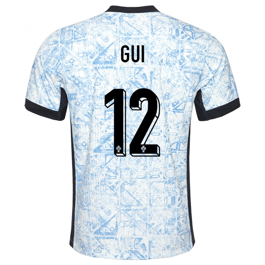 נשים פורטוגל Gui #12 כחול שמנת הרחק ג'רזי 24-26 חולצה קצרה