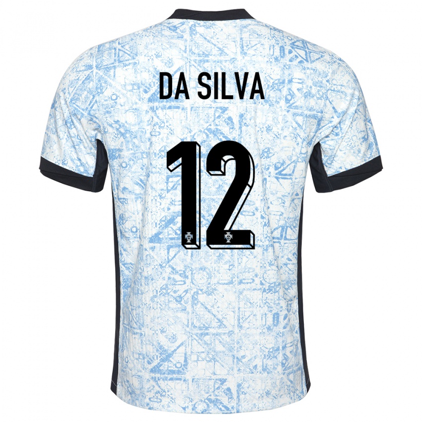 נשים פורטוגל Rodrigo Da Silva #12 כחול שמנת הרחק ג'רזי 24-26 חולצה קצרה