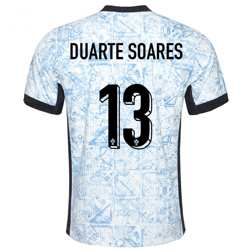 נשים פורטוגל Duarte Soares #13 כחול שמנת הרחק ג'רזי 24-26 חולצה קצרה