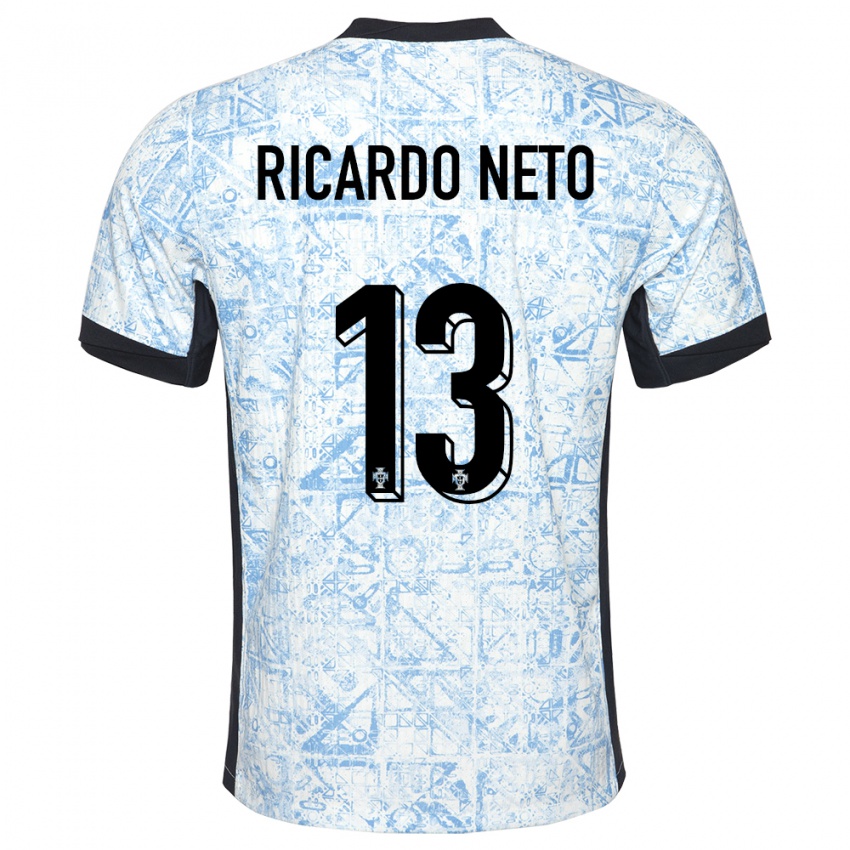 נשים פורטוגל Ricardo Neto #13 כחול שמנת הרחק ג'רזי 24-26 חולצה קצרה