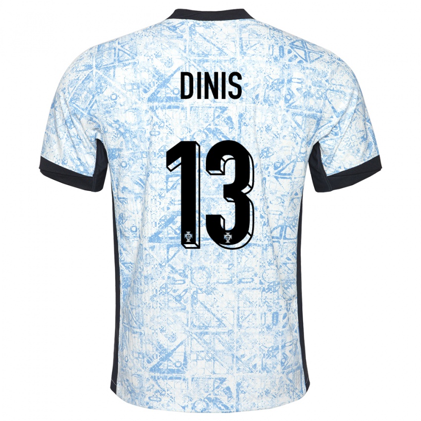 נשים פורטוגל Vasco Dinis #13 כחול שמנת הרחק ג'רזי 24-26 חולצה קצרה