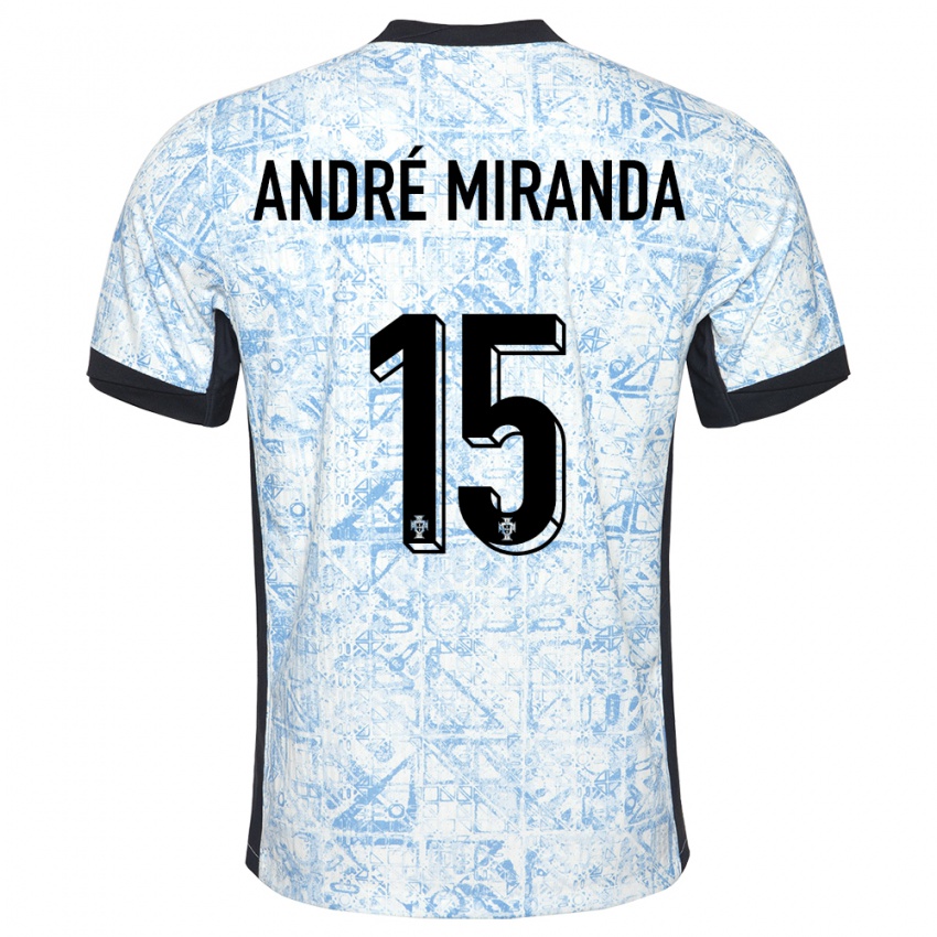 נשים פורטוגל André Miranda #15 כחול שמנת הרחק ג'רזי 24-26 חולצה קצרה