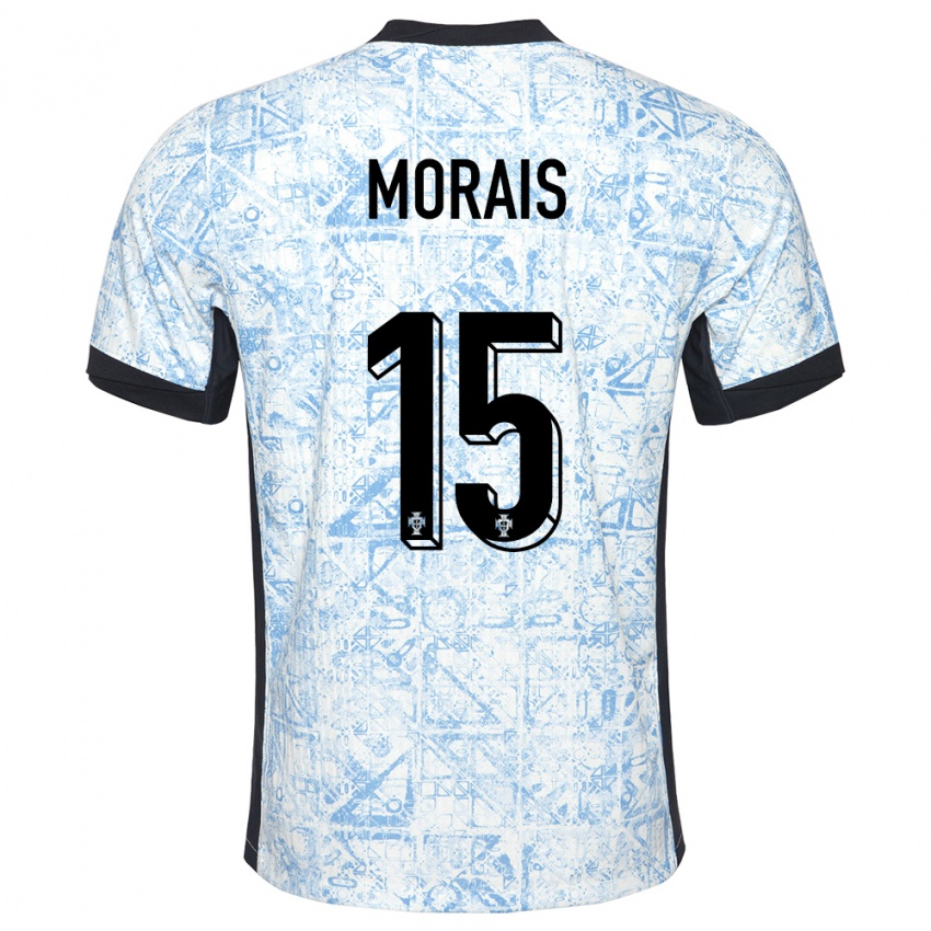נשים פורטוגל Rodrigo Morais #15 כחול שמנת הרחק ג'רזי 24-26 חולצה קצרה