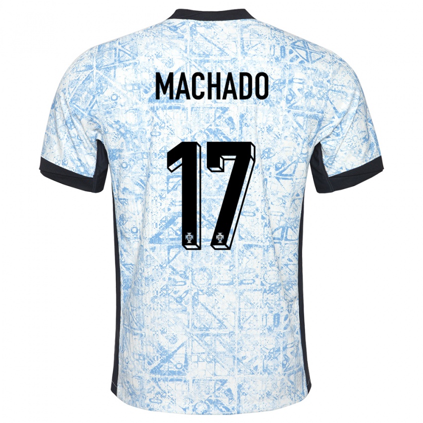 נשים פורטוגל André Machado #17 כחול שמנת הרחק ג'רזי 24-26 חולצה קצרה