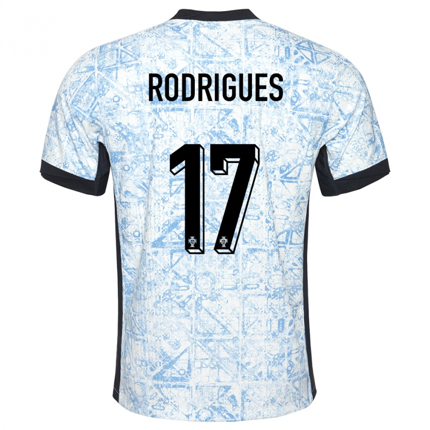נשים פורטוגל Tiago Rodrigues #17 כחול שמנת הרחק ג'רזי 24-26 חולצה קצרה