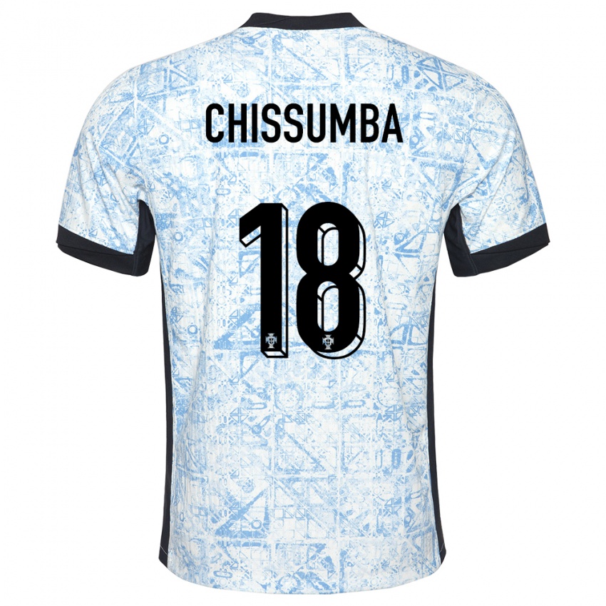 נשים פורטוגל Chissumba #18 כחול שמנת הרחק ג'רזי 24-26 חולצה קצרה