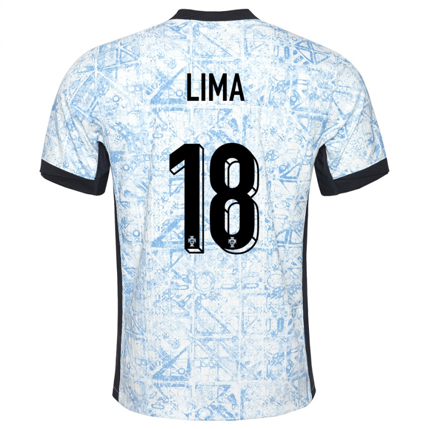 נשים פורטוגל Bernardo Lima #18 כחול שמנת הרחק ג'רזי 24-26 חולצה קצרה