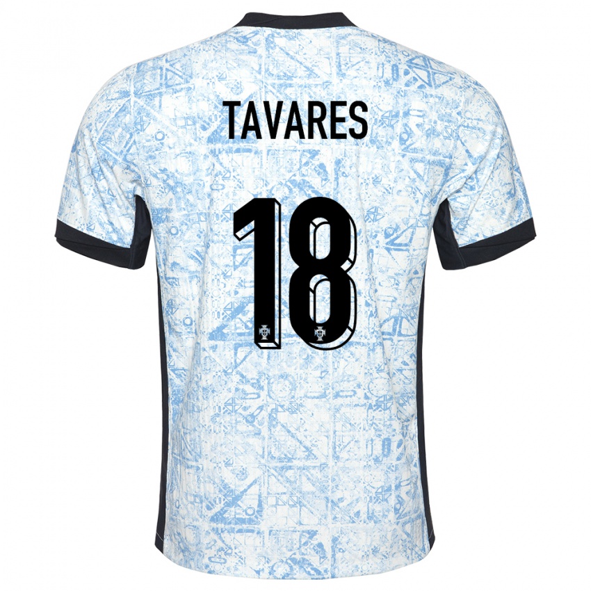 נשים פורטוגל Leonardo Tavares #18 כחול שמנת הרחק ג'רזי 24-26 חולצה קצרה