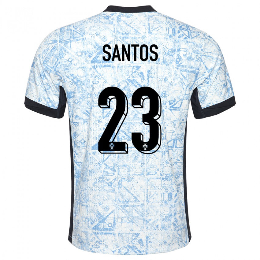 נשים פורטוגל Leandro Santos #23 כחול שמנת הרחק ג'רזי 24-26 חולצה קצרה