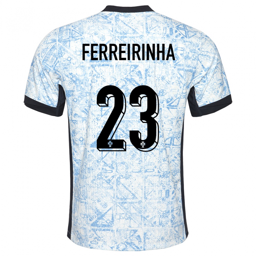נשים פורטוגל Afonso Ferreirinha #23 כחול שמנת הרחק ג'רזי 24-26 חולצה קצרה
