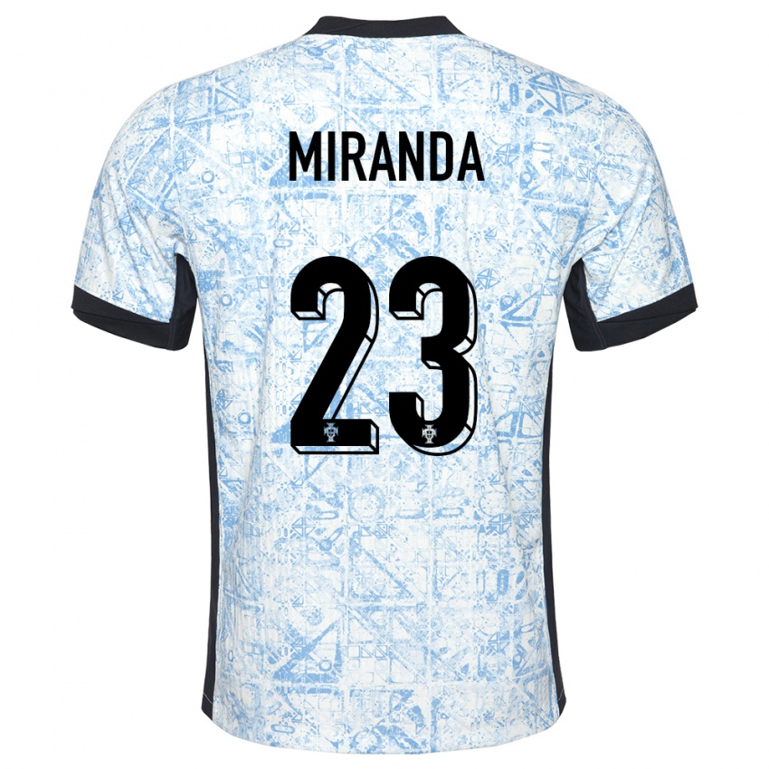 נשים פורטוגל João Miranda #23 כחול שמנת הרחק ג'רזי 24-26 חולצה קצרה