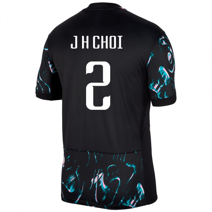 נשים דרום קוריאה Jae-Hyuck Choi #2 שָׁחוֹר הרחק ג'רזי 24-26 חולצה קצרה