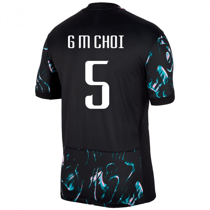 נשים דרום קוריאה Geon-Min Choi #5 שָׁחוֹר הרחק ג'רזי 24-26 חולצה קצרה