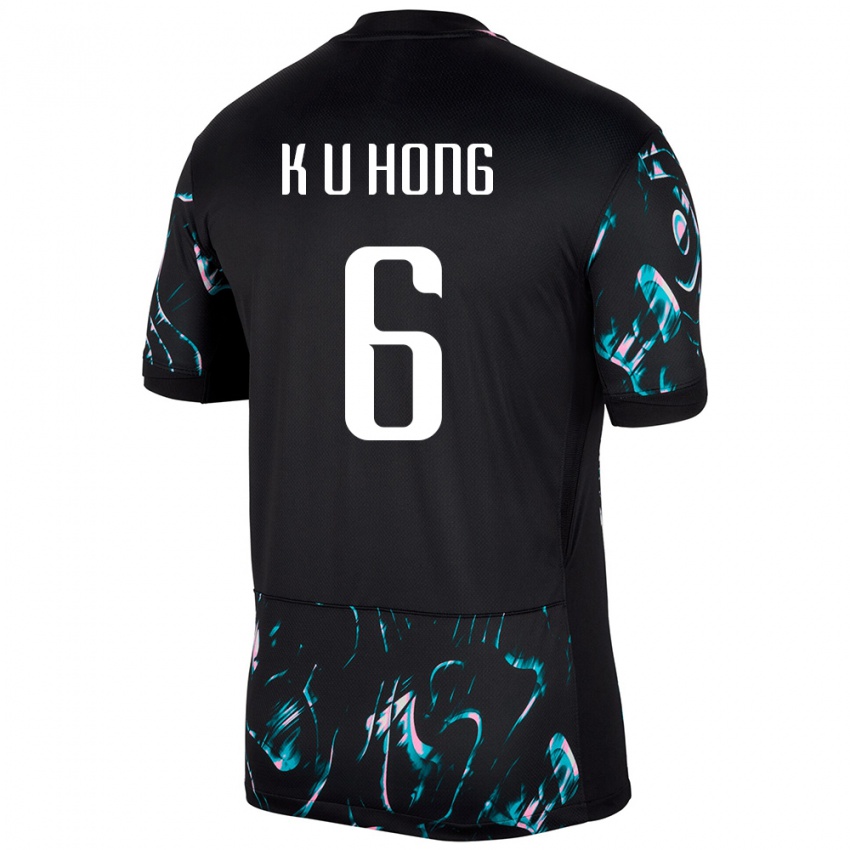 נשים דרום קוריאה Ki-Uk Hong #6 שָׁחוֹר הרחק ג'רזי 24-26 חולצה קצרה