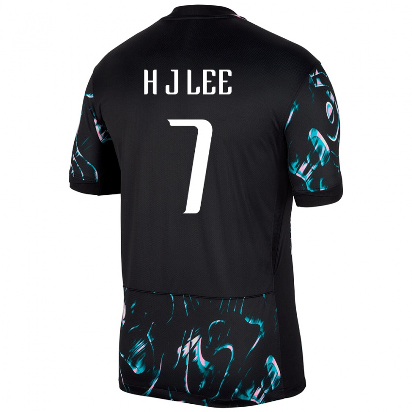 נשים דרום קוריאה Ji-Ho Lee #7 שָׁחוֹר הרחק ג'רזי 24-26 חולצה קצרה
