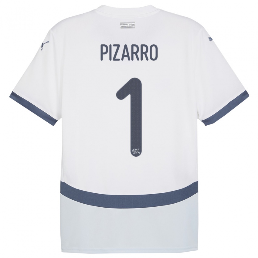 נשים שווייץ Théodore Pizarro #1 לבן הרחק ג'רזי 24-26 חולצה קצרה
