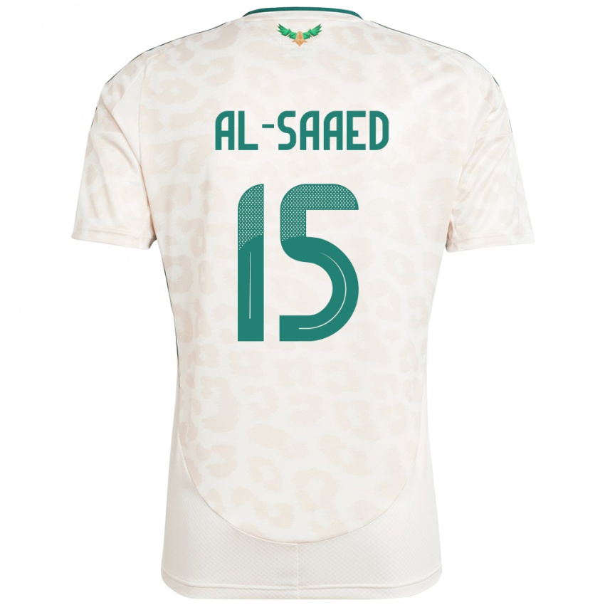 נשים ערב הסעודית Turki Abdullah Al-Saaed #15 לָבָן הרחק ג'רזי 24-26 חולצה קצרה