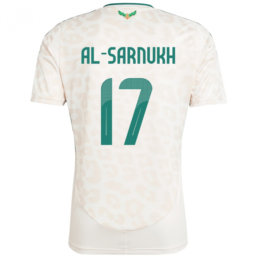 נשים ערב הסעודית Mohamed Al-Sarnukh #17 לָבָן הרחק ג'רזי 24-26 חולצה קצרה