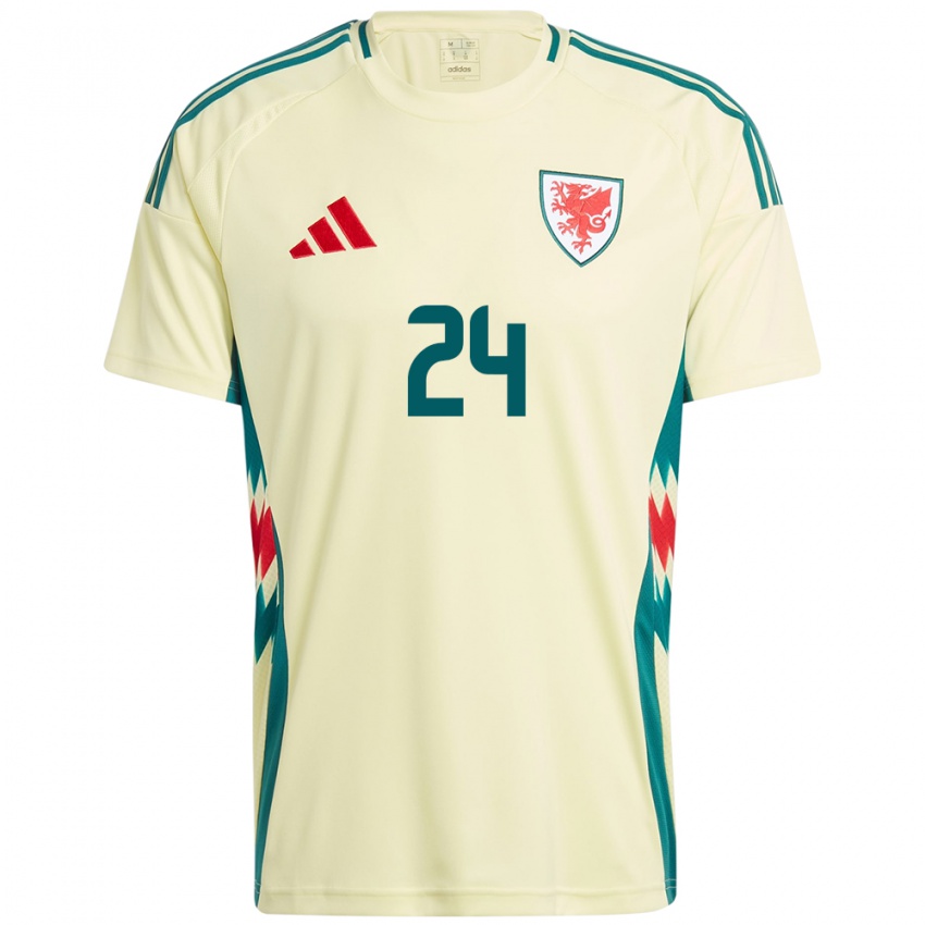 נשים ויילס אלכס וויליאמס #24 בז' צהוב הרחק ג'רזי 24-26 חולצה קצרה