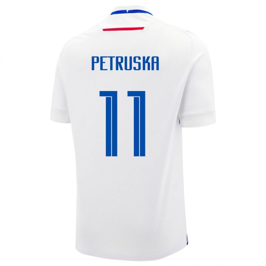 נשים סלובקיה Robert Petruska #11 לָבָן הרחק ג'רזי 24-26 חולצה קצרה