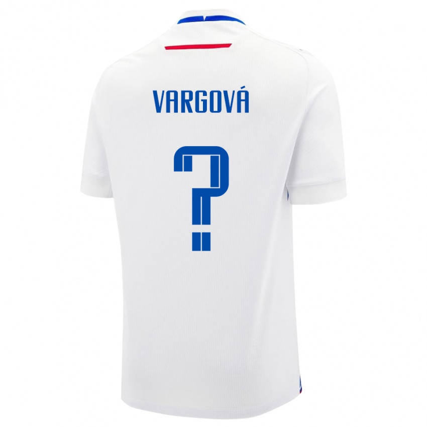 נשים סלובקיה Barbora Vargová #0 לָבָן הרחק ג'רזי 24-26 חולצה קצרה
