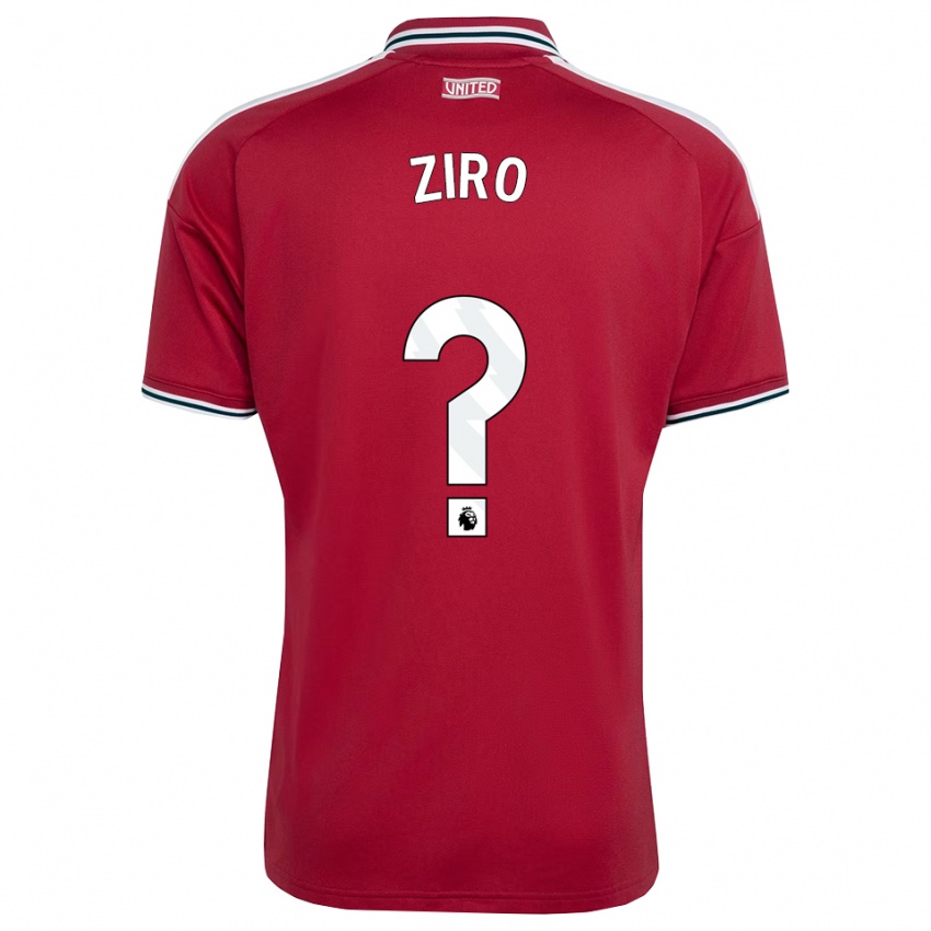 נשים Emmanuel Ziro #0 אדום צהוב לבן ג'רזי ביתית 2026/27 חולצה קצרה