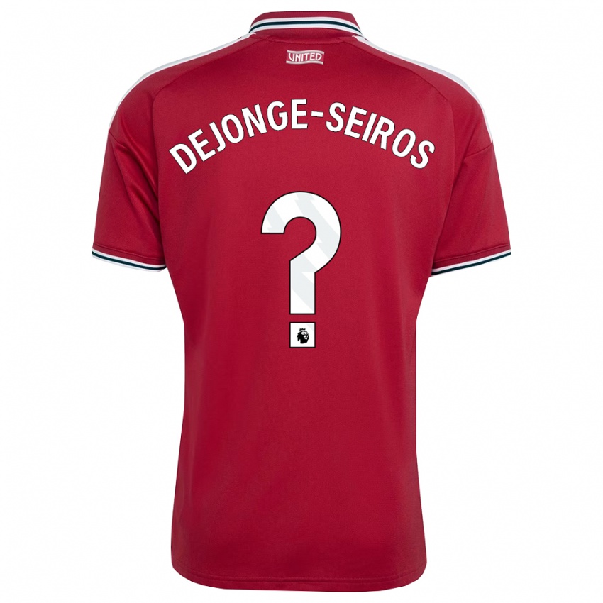 נשים Edson Dejonge-Seiros #0 אדום צהוב לבן ג'רזי ביתית 2026/27 חולצה קצרה