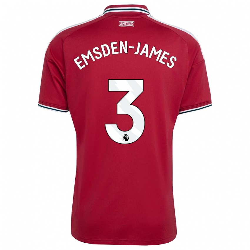נשים Harley Emsden-James #3 אדום צהוב לבן ג'רזי ביתית 2026/27 חולצה קצרה