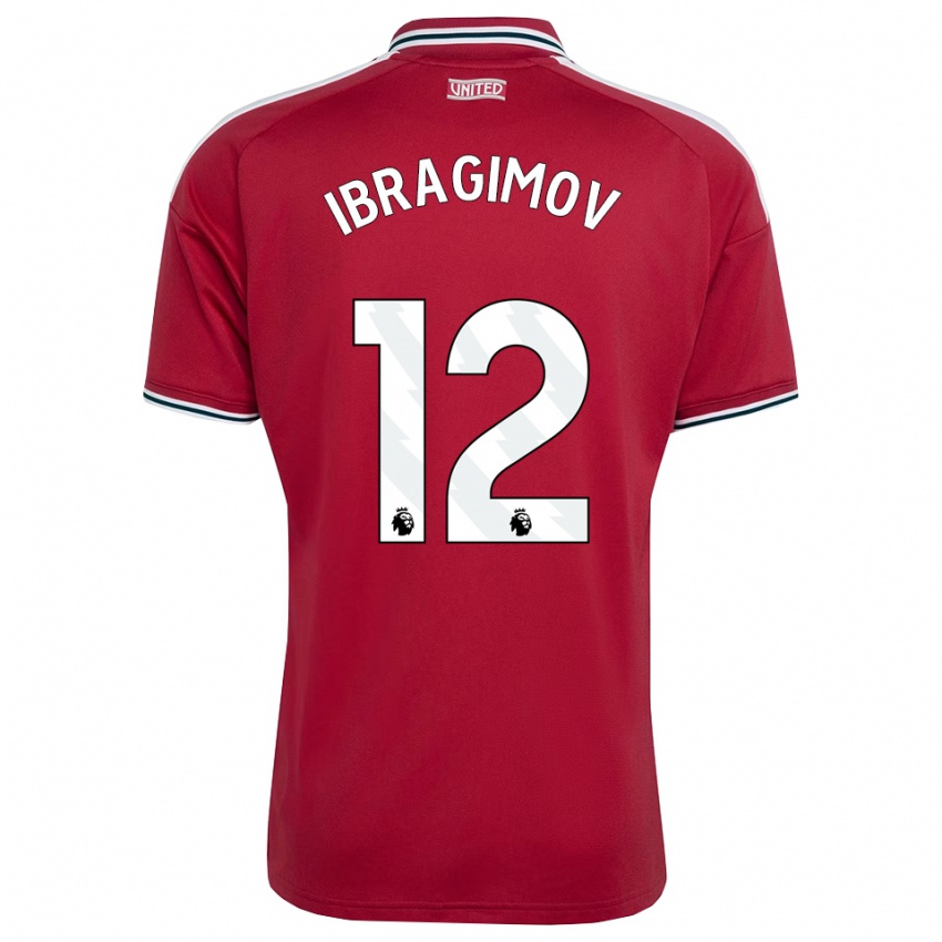 נשים Gazi Ibragimov #12 אדום צהוב לבן ג'רזי ביתית 2026/27 חולצה קצרה