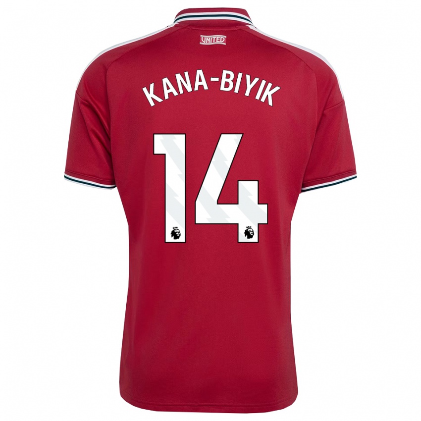 נשים Enzo Kana-Biyik #14 אדום צהוב לבן ג'רזי ביתית 2026/27 חולצה קצרה