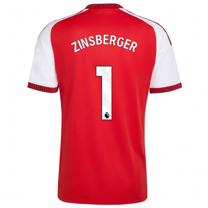 נשים Manuela Zinsberger #1 אדום לבן שחור ג'רזי ביתית 2026/27 חולצה קצרה