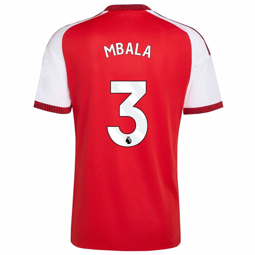 נשים Elyon Mbala #3 אדום לבן שחור ג'רזי ביתית 2026/27 חולצה קצרה