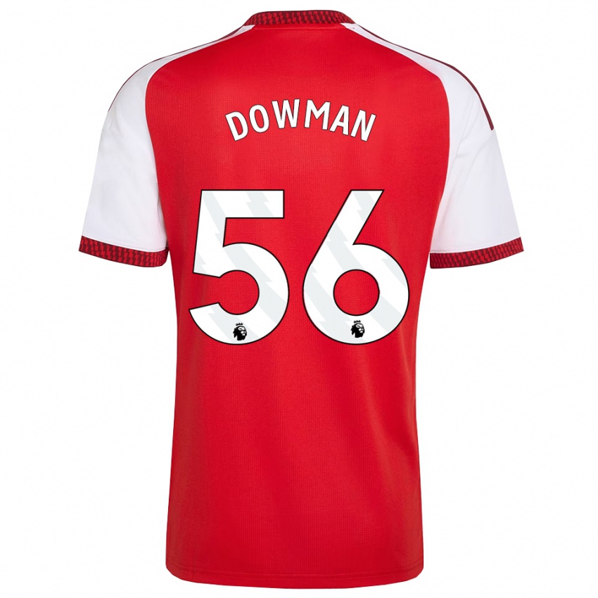נשים Max Dowman #56 אדום לבן שחור ג'רזי ביתית 2026/27 חולצה קצרה