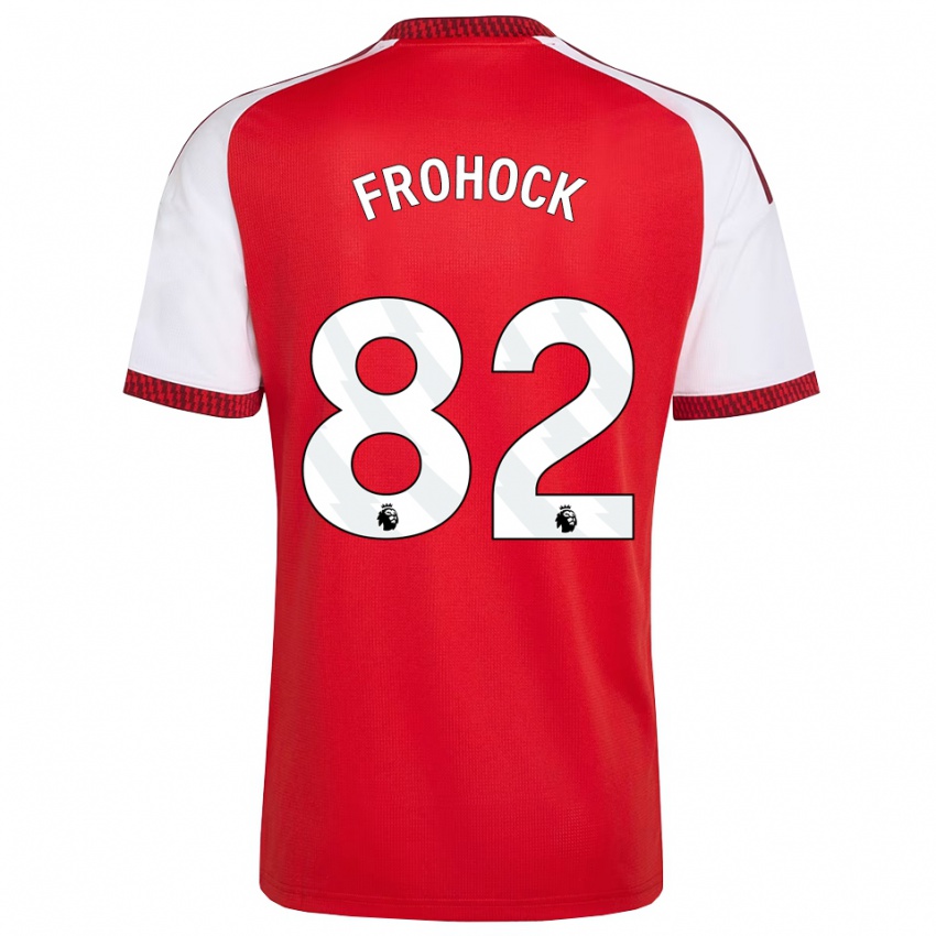 נשים Marley Frohock #82 אדום לבן שחור ג'רזי ביתית 2026/27 חולצה קצרה