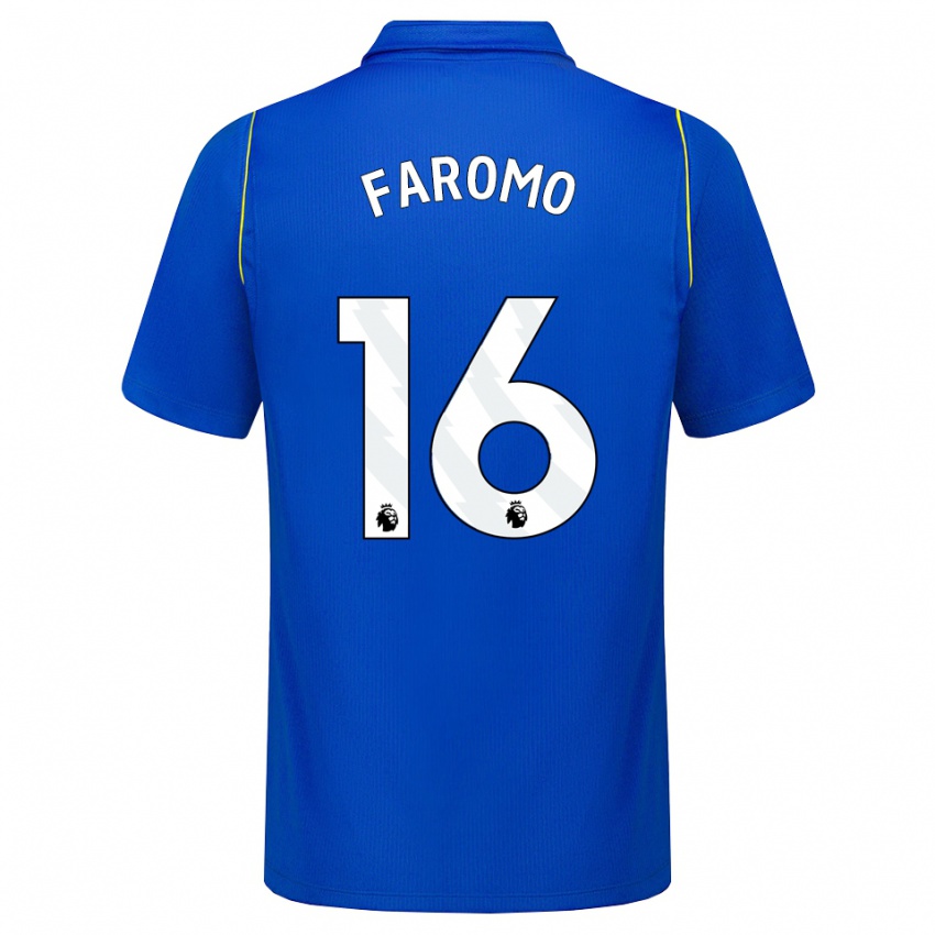נשים Trey Faromo #16 כחול צהוב ג'רזי ביתית 2026/27 חולצה קצרה