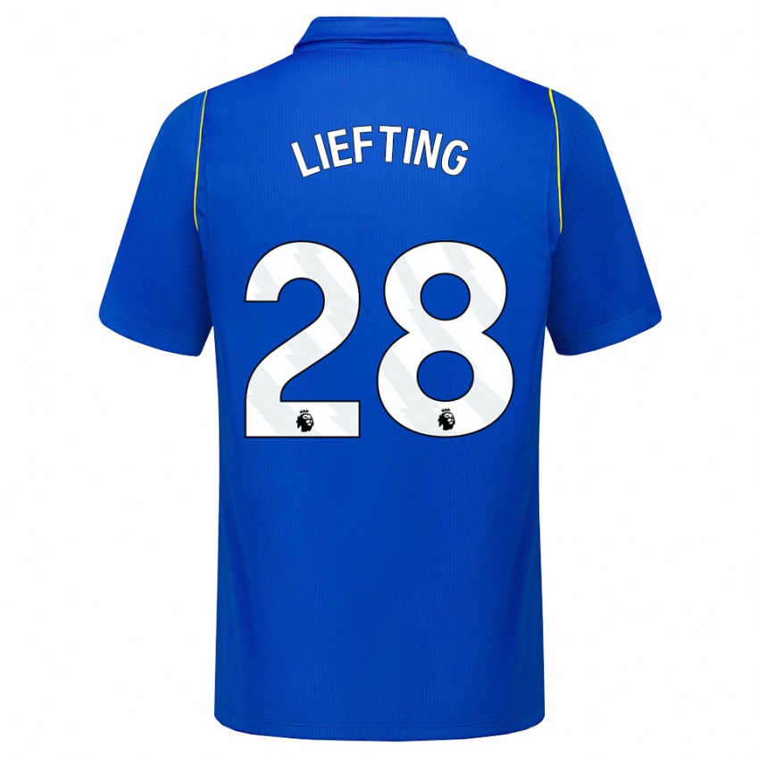 נשים Femke Liefting #28 כחול צהוב ג'רזי ביתית 2026/27 חולצה קצרה