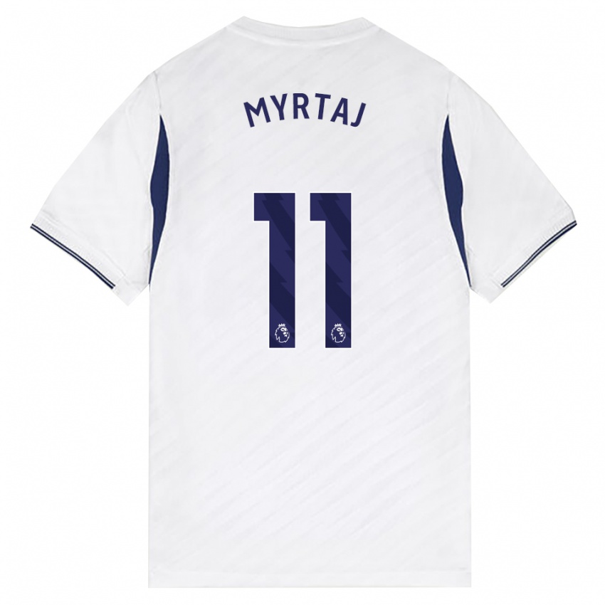 נשים Leon Myrtaj #11 לבן אדום סגול ג'רזי ביתית 2026/27 חולצה קצרה