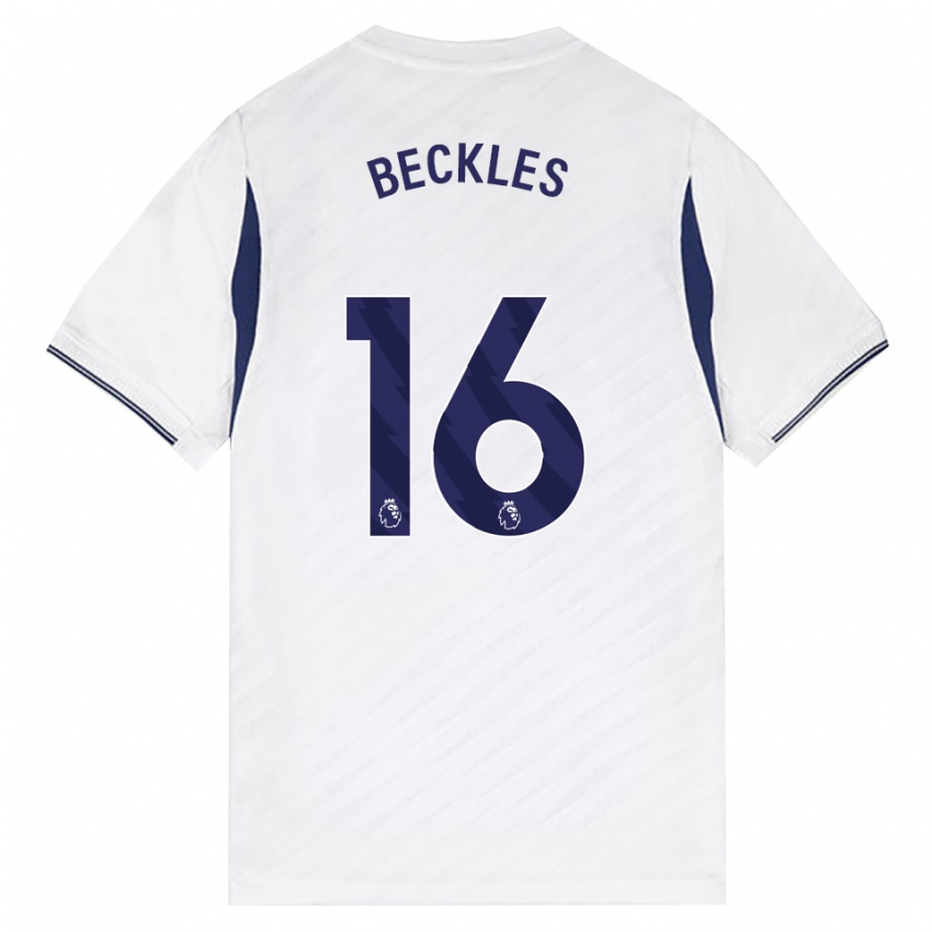 נשים Zion Beckles #16 לבן אדום סגול ג'רזי ביתית 2026/27 חולצה קצרה