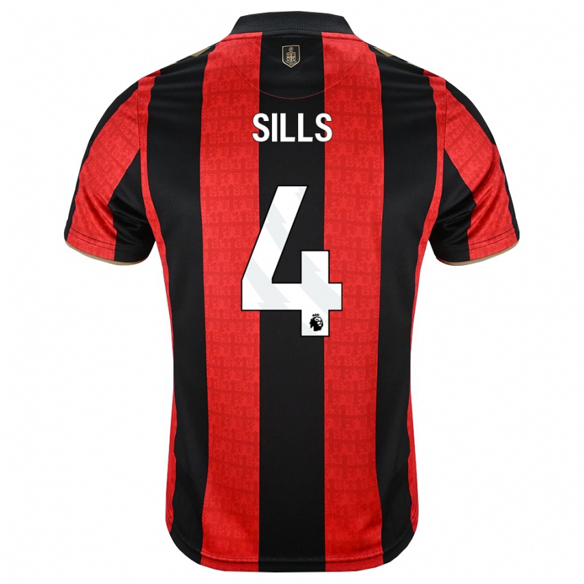 נשים Ethan Sills #4 זהב אדום שחור ג'רזי ביתית 2026/27 חולצה קצרה