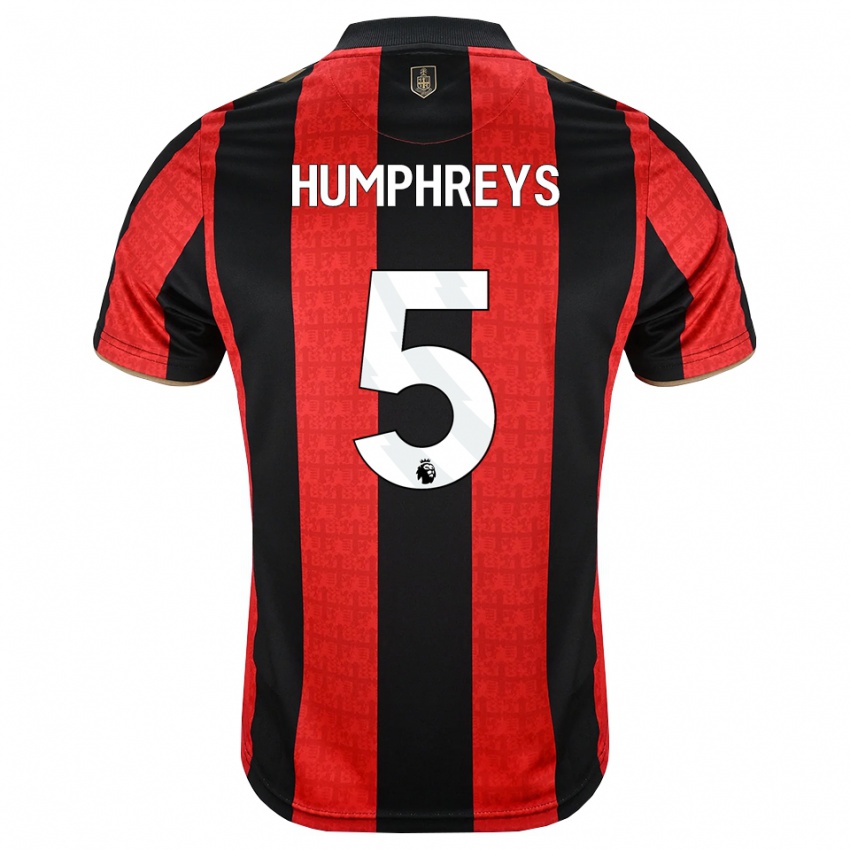 נשים Holly Humphreys #5 זהב אדום שחור ג'רזי ביתית 2026/27 חולצה קצרה