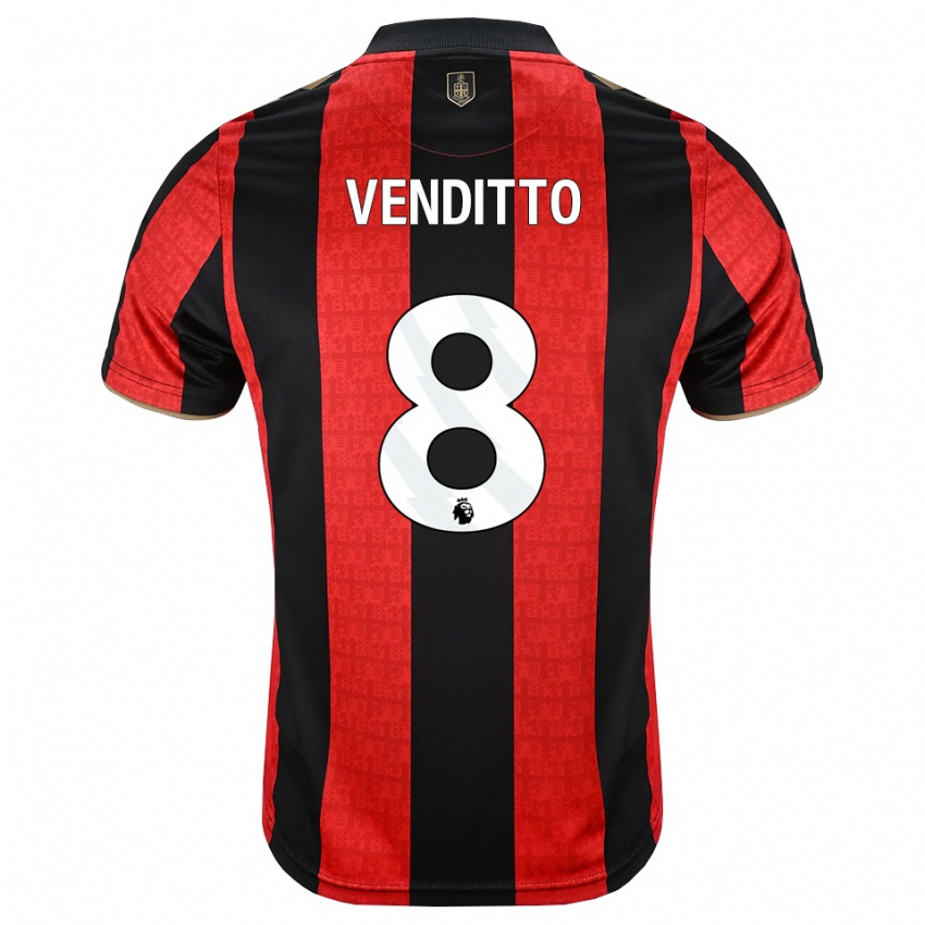 נשים Olivia Venditto #8 זהב אדום שחור ג'רזי ביתית 2026/27 חולצה קצרה