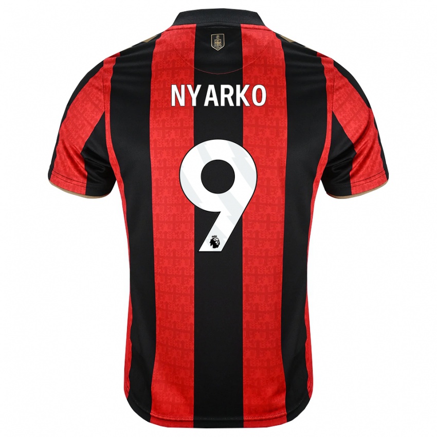 נשים Eugene Nyarko #9 זהב אדום שחור ג'רזי ביתית 2026/27 חולצה קצרה