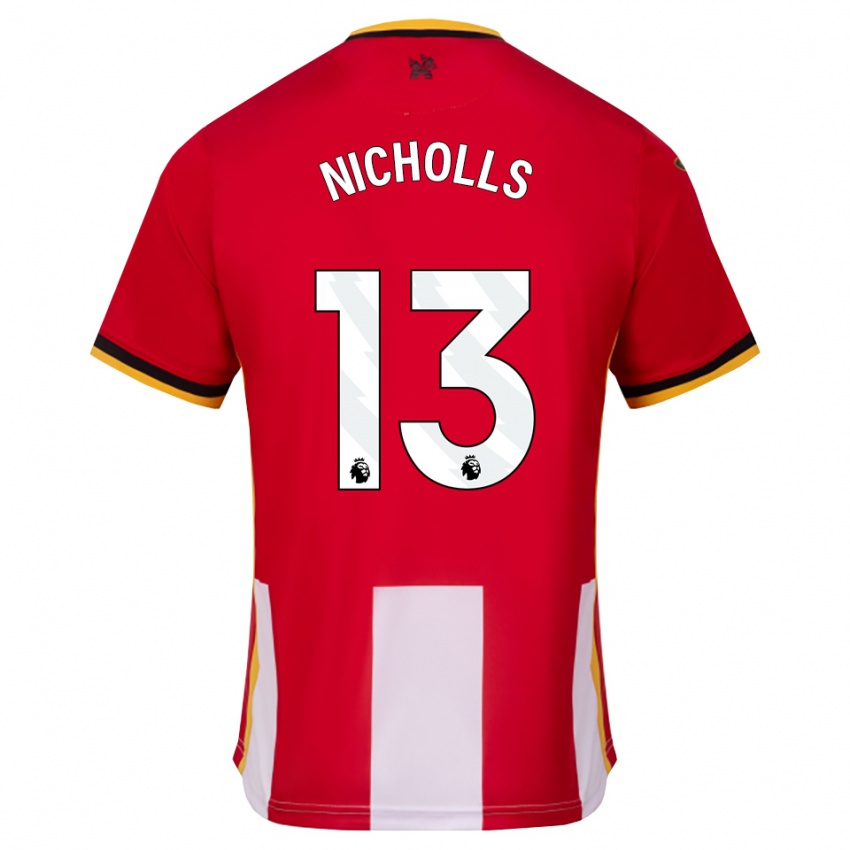 נשים Layton Nicholls #13 צהוב שחור אדום ג'רזי ביתית 2026/27 חולצה קצרה