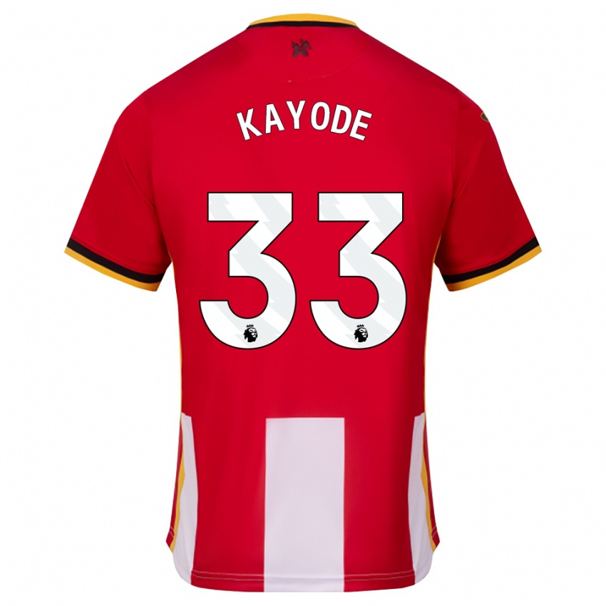 נשים Michael Kayode #33 צהוב שחור אדום ג'רזי ביתית 2026/27 חולצה קצרה