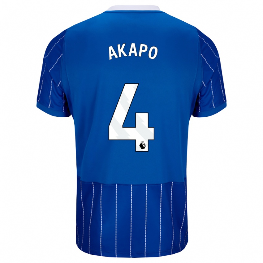 נשים טובי אקאפו #4 כחול מדיום לבן ג'רזי ביתית 2026/27 חולצה קצרה